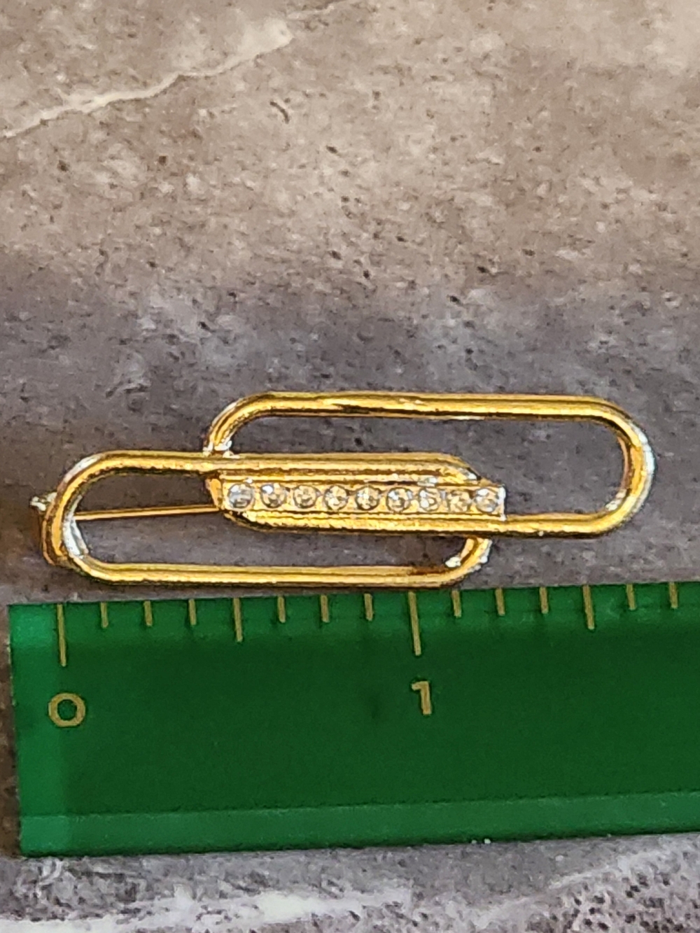 Gold-Tone Rhinestone Brooch Pin
